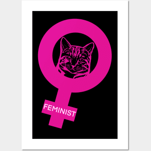 Cat knows feminist Posters and Art